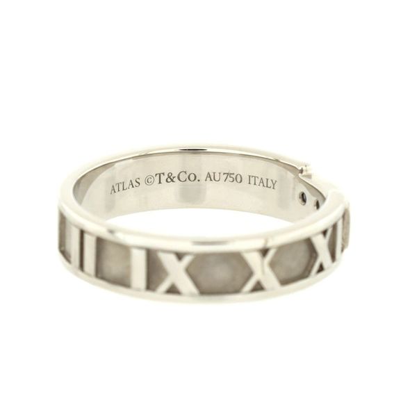 Tiffany & Co. Atlas Band Ring 18K White Gold with Blue Sapphires - - Picture 9 of 9